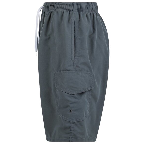 Men Swim Trunks Swimming Swimwear Cargo Shorts Beach Surf Board, Gray, NEW - Picture 4 of 4